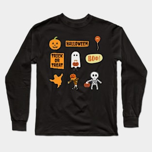 Halloween Stickers Various Collection Long Sleeve T-Shirt